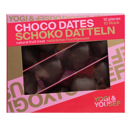 man eats a choco date